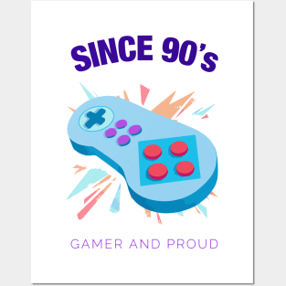 Since 90s Gamer and Proud - Gamer gift - Retro Videogame Posters and Art